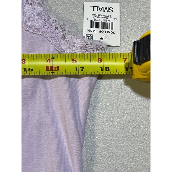 Style & Co. Womens Size Small Lavender Lace Trim Scallop Tank Top - Picture 4 of 10
